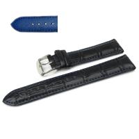 Ремешок для часов натуральная кожа черный 18 мм C6-18black-blue