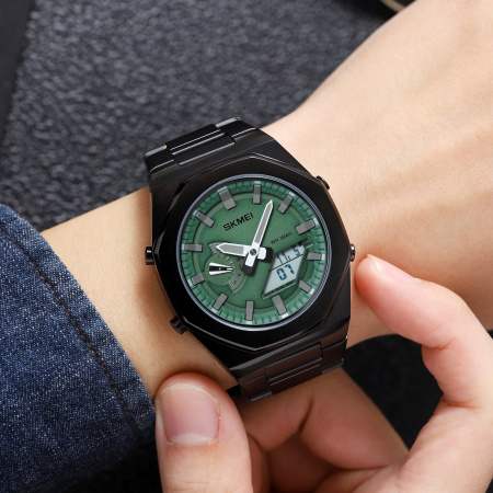 Часы наручные Skmei мужские электронные спортивные 1816black-green-white
