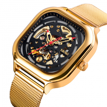 Часы наручные Skmei мужские механические с автоподзаводом 9184gold-black