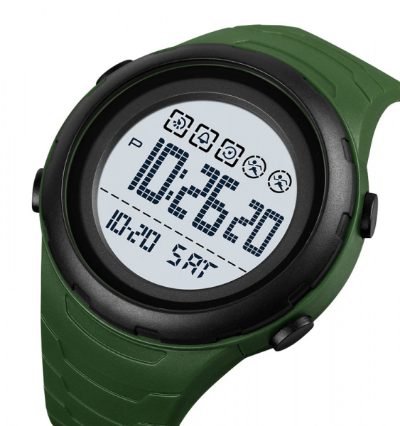 Часы наручные Skmei мужские электронные спортивные 1674army-green-white