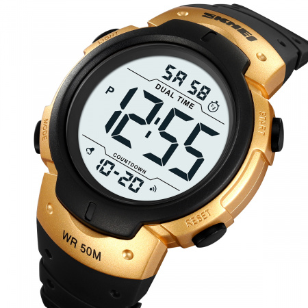 Часы наручные Skmei мужские электронные спортивные 2304black-gold