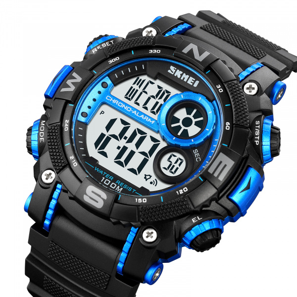 Часы наручные Skmei мужскиеэлектронные спортивные водонепроницаемые 1887blue
