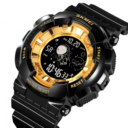 Часы наручные Skmei мужские электронные спортивные 2035black-gold-black