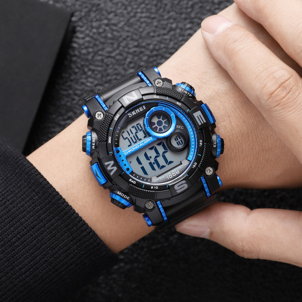 Часы наручные Skmei мужскиеэлектронные спортивные водонепроницаемые 1887blue