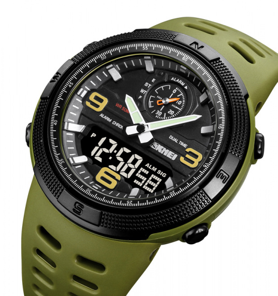 Часы наручные Skmei мужские электронные спортивные 1655green-black