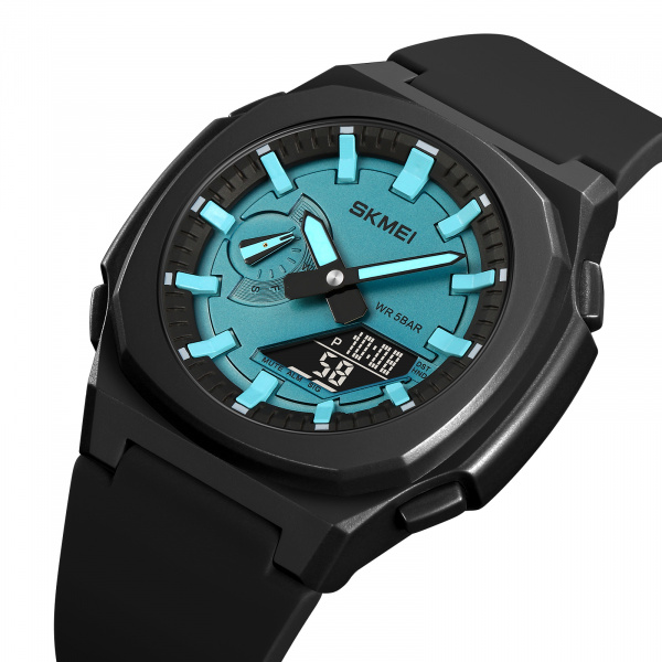 Часы наручные Skmei мужские электронные спортивные 2091black-light-blue-black