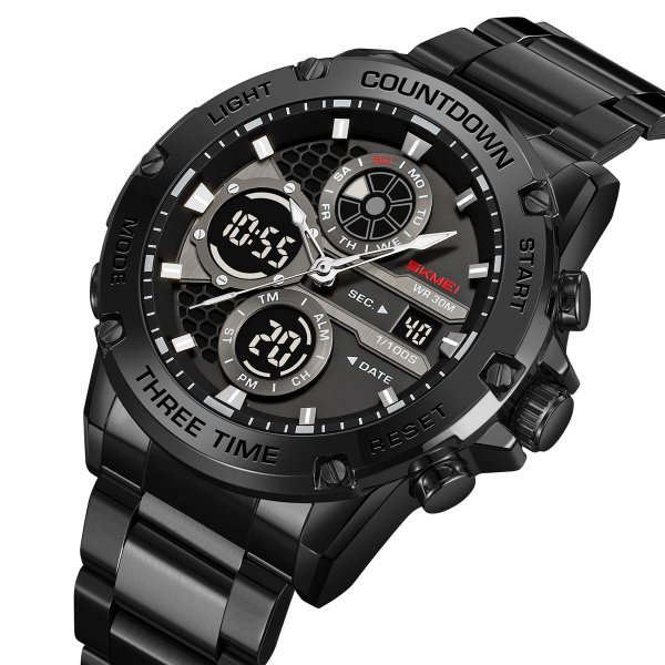 Часы наручные Skmei мужские электронные спортивные 2502black-steel