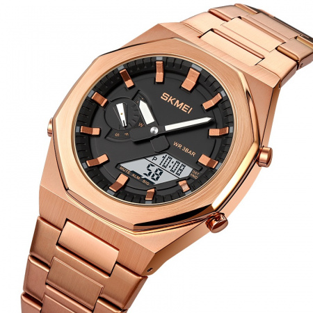 Часы наручные Skmei мужские электронные спортивные 1816rose-gold-white