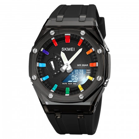 Часы наручные Skmei мужские электронные спортивные 2100black-black