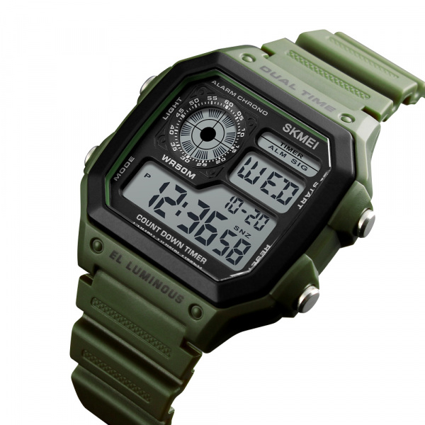 Часы наручные Skmei мужские электронные спортивные 1299army-green
