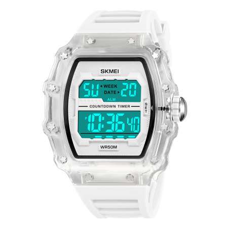 Часы наручные Skmei мужские электронные спортивные 2296white-white