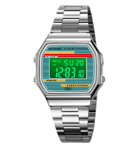 Часы наручные Skmei мужские электронные 2514silver-green
