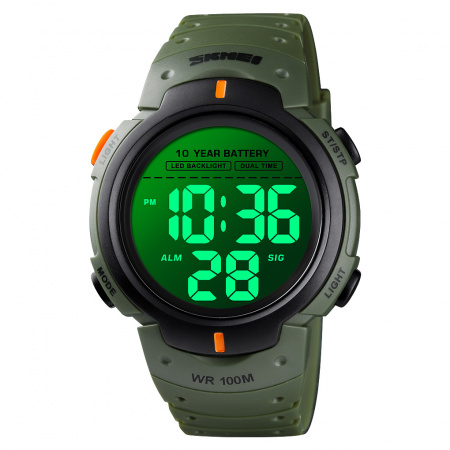 Часы наручные Skmei мужские электронные водонепроницаемые спортивные 1560army-green